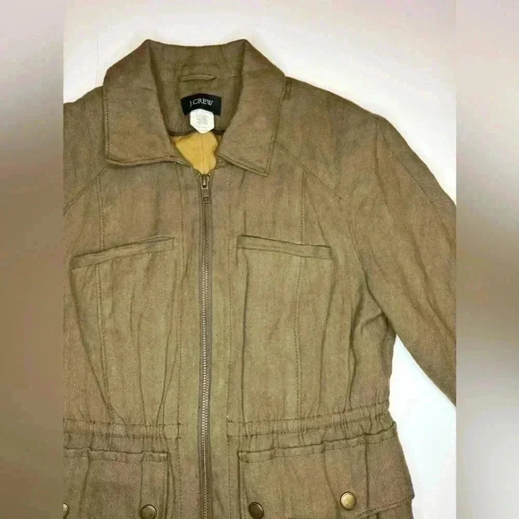 J. CREW Womens Flight Jacket Olive Green Anorak Utility Jacket, Size 2 - Picture 2 of 10